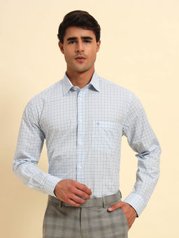 Cantabil - Blue Checks Breathable & Soft Regular Fit Shirt
