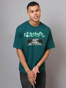 Free Authority - Teal Naruto Graphic Oversized T-Shirt