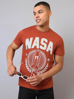 Free Authority - Rust Nasa Graphic Regular Fit T-Shirt