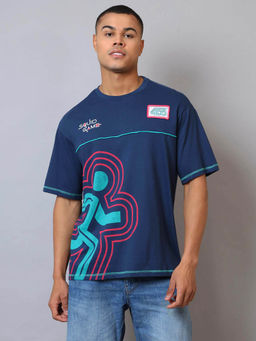 Free Authority - Blue Squid Game Graphic Oversized T-Shirt