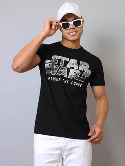 Free Authority - Black Star Wars Typography Regular Fit T-Shirt