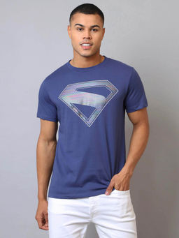Free Authority - Blue Superman Graphic Regular Fit T-Shirt