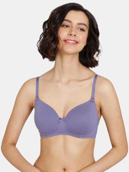 Zivame - Beautiful Basics Padded Non Wired 3-4th Coverage T-Shirt Bra - Twilight - Purple