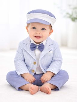 Mi Arcus - Baby Boy Shirt With Jacket And Trouser And Cap Set