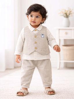 Mi Arcus - Baby Boy Formal Shirt With Vest And Trouser Set