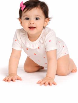Blumbuds - Baby Girls Off White Cotton Romper