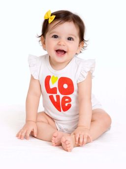 Blumbuds - Baby Girls White Cotton Romper