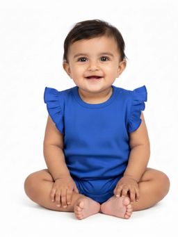 Blumbuds - Baby Girls Navy Blue Cotton Romper
