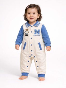 Little Surprise Box - Blue Colorblock Full Sleeves Romper