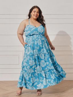 CURVY STREET - Women Blue Printed Dress