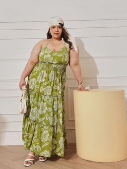 CURVY STREET - Women Green Printed Dress