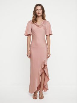 Cover Story - Women Peach Blossom Summer Satin Dress