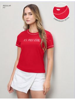 U.S. POLO ASSN. - Women Red Casual Regular Fit T-shirt