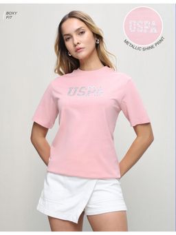 U.S. POLO ASSN. - Women Pink Casual Boxy Fit T-shirt