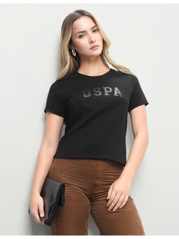 U.S. POLO ASSN. - Women Black Casual Regular Fit T-shirt