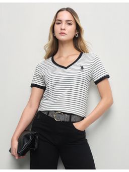 U.S. POLO ASSN. - Women Black Casual Regular Fit T-shirt
