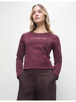U.S. POLO ASSN. - Women Purple Casual Regular Fit T-shirt