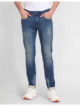 U.S. Polo Assn. Denim Co. - Men Blue Cotton Solid Slim Fit Jeans