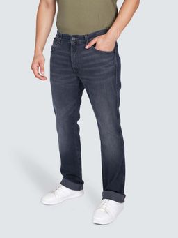 Wrangler - Men Blue Cotton Blend Solid Comfortable Fit Jeans