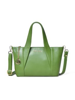 Pelle Luxur - Womens Olive Green Handbag with Detachable Strap