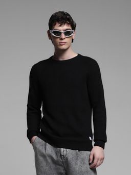 Jack & Jones - Black Slim Fit Crew Neck Sweater
