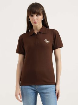 United Colors of Benetton - Regular Fit Polo Neck Solid T-shirt - Brown