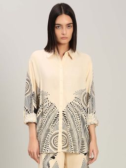 VERO MODA - Beige Printed Shirt