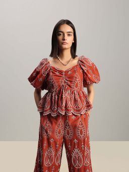 VERO MODA - Rust Cotton Top