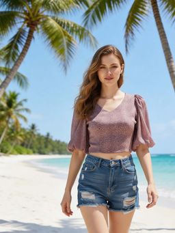 Sera - volume sleeve crop top