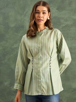 Uptownie - Pure Linen Striped Button-Down Shirt
