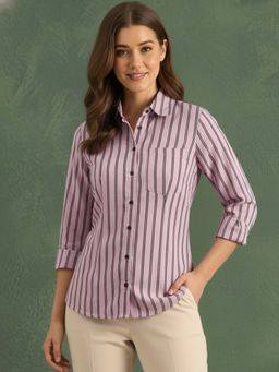 Uptownie - Pure Linen Striped Button-Down Shirt