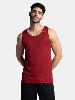 Jockey - MV57 Men Lightweight Microfiber Solid Active Wear Tank Top - Sundried Tomato