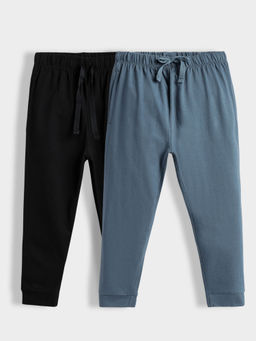 Orange Sugar - Multi-Color Cotton Joggers (Pack of 2)