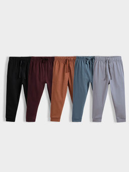 Orange Sugar - Multi-Color Cotton Joggers (Pack of 5)