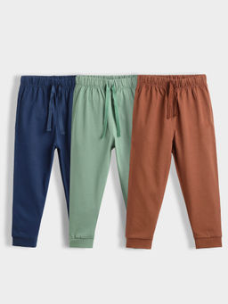 Orange Sugar - Multi-Color Cotton Joggers (Pack of 3)