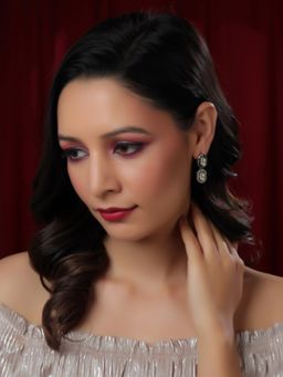 Ruby Raang Studio - Double Muli Meenakari And Diamond Earrings