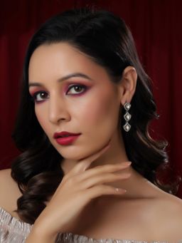 Ruby Raang Studio - 3 Tier Kundan And Diamond Earrings