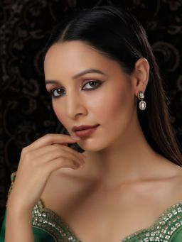 Ruby Raang Studio - Duet Muli Meenakari And Diamond Gold-Plated Earrings