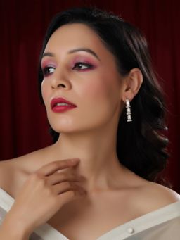 Ruby Raang Studio - Long Kundan And Diamond Earrings