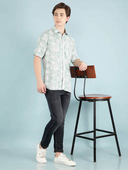 CRIMSOUNE CLUB - Mens Blue Skinny Cotton Jeans