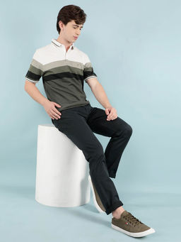 CRIMSOUNE CLUB - Mens Green Stretchable Cotton Jeans