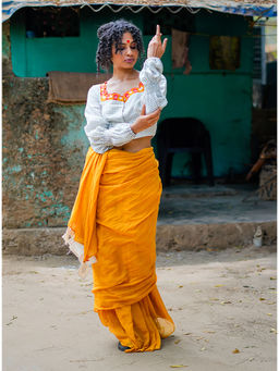 PRATHAA - White Checks Ira Blouse