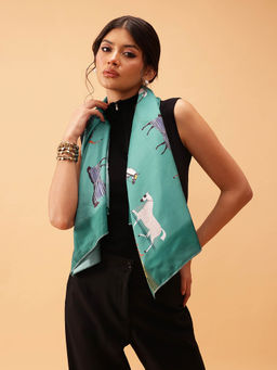 Silk Land - Women'S Animal Printed Silk Scarf