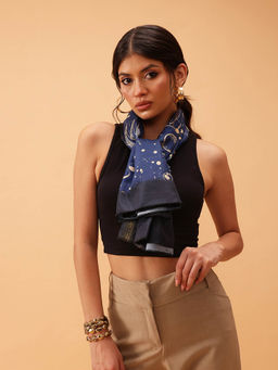 Silk Land - Universe Design Printed Silk Scarf