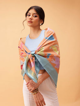 Silk Land - Women'S Animal Printed Silk Scarf