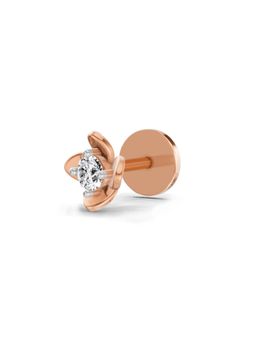 Sparkles - Solitaire Lab Grown Diamonds Nosepin For Women 0.13 Ct 14Kt Rose Gold