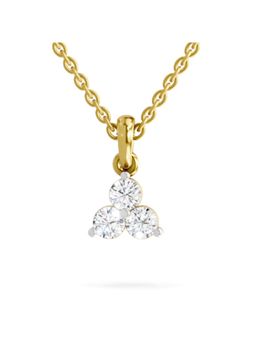 Sparkles - 3 Stone Lab Grown Diamonds Pendant for Women 0.8 Ct 14Kt Yellow Gold