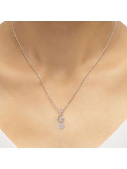 Sparkles - Floral Lab Grown Diamonds Pendant for Women 0.15 Ct 14Kt White