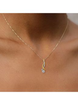 Sparkles - Lab Grown Diamonds Pendant with Chain for Women 0.16 Ct 14Kt Yellow Gold