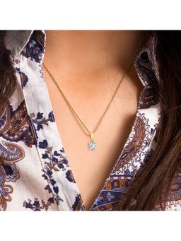 Sparkles - Classic Solitaire Lab Grown Diamonds Pendant with Chain 0.2 Ct 14Kt Yellow Gold
